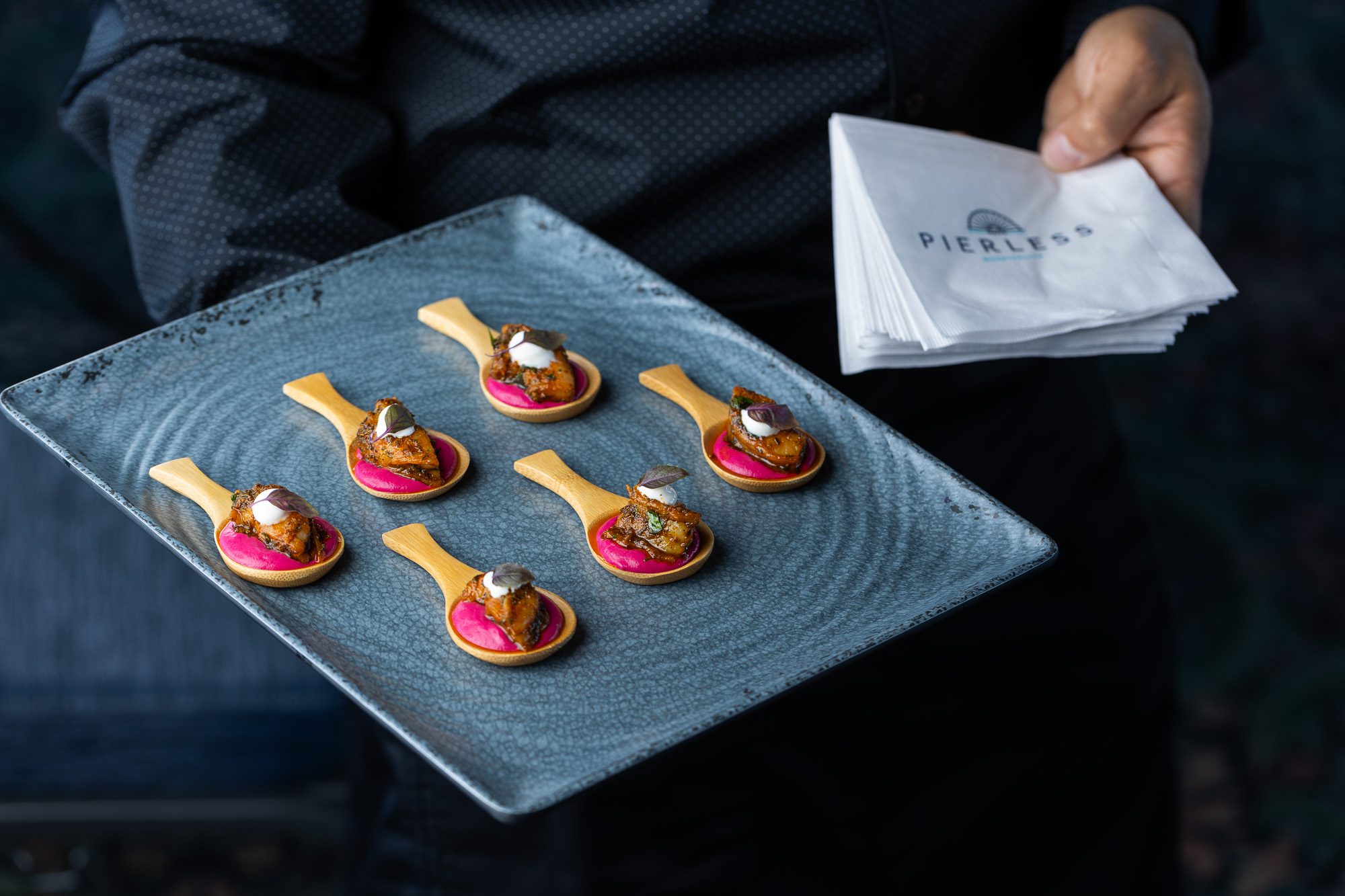 Navy Pier culinary offering gourmet canapes presentation
