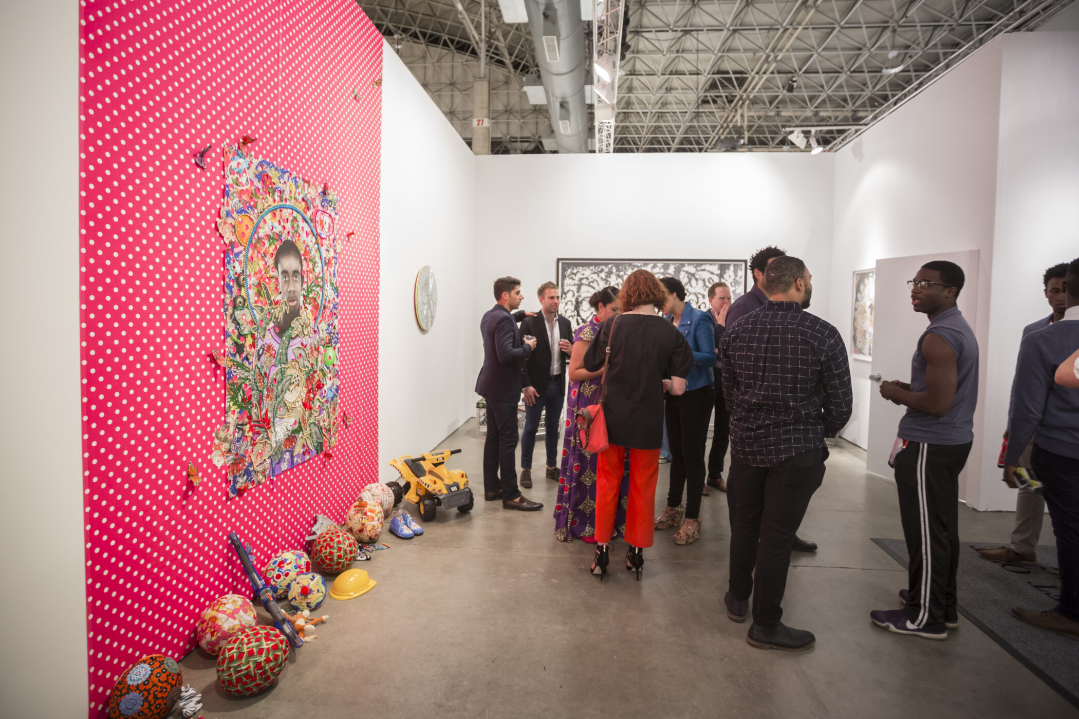 Navy Pier gallery space vibrant artwork showing