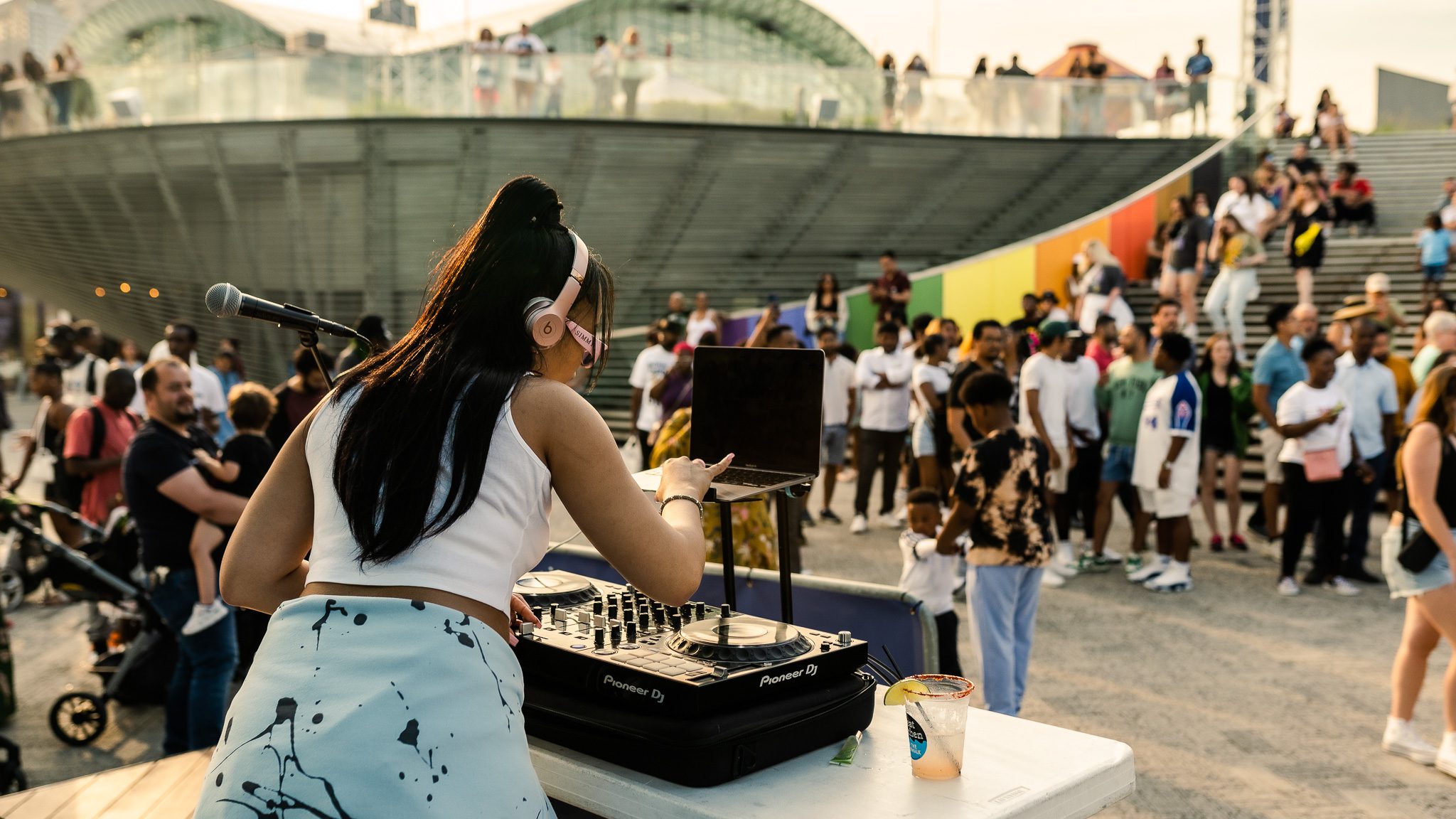 Navy Pier Wave Wall Wax DJ on Stage Photo